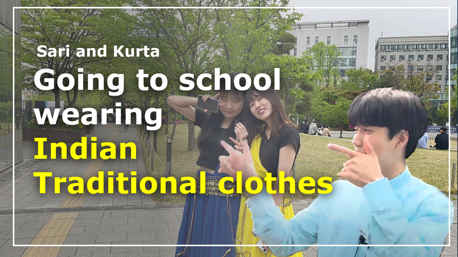 Going to school wearing Indian traditional clothes 대표이미지